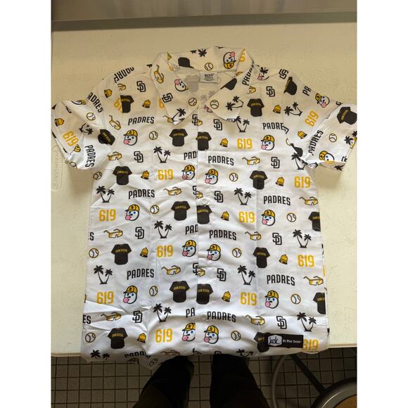 San Diego Padres 619 Jack in the Box Button Shirt Youth L - Picture 1 of 4